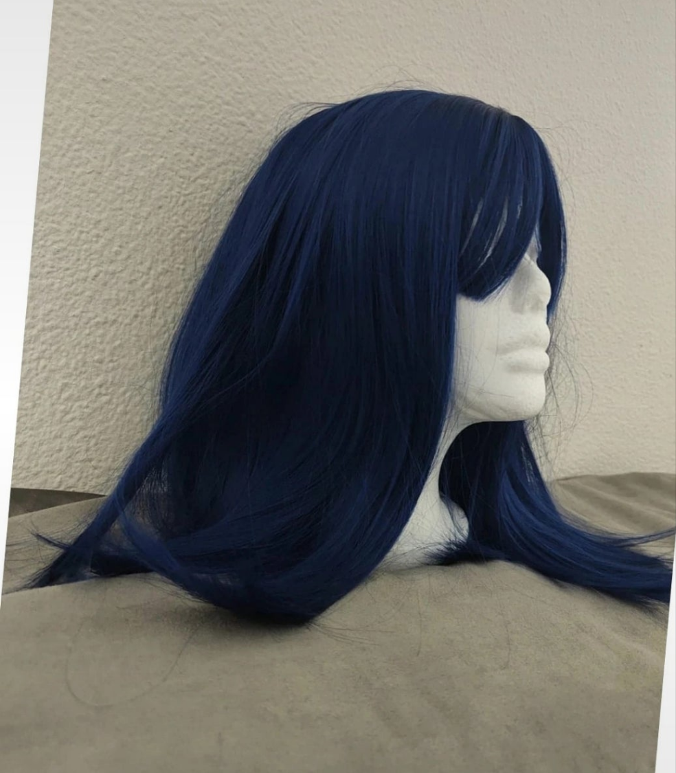 Perruque Carré Glamour Naturel Tendance Bleu Saphir