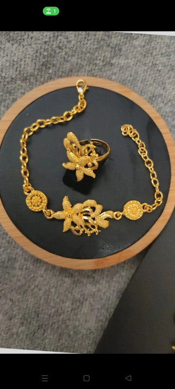 Parure Coffret Feuille Doré Luxe