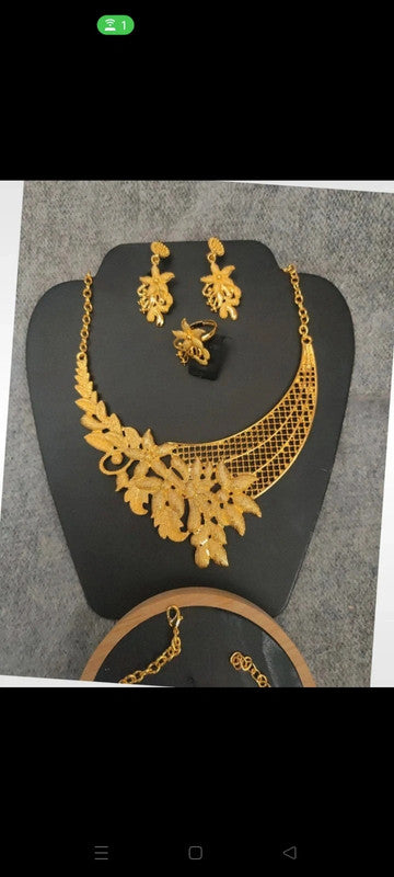 Parure Coffret Feuille Doré Luxe