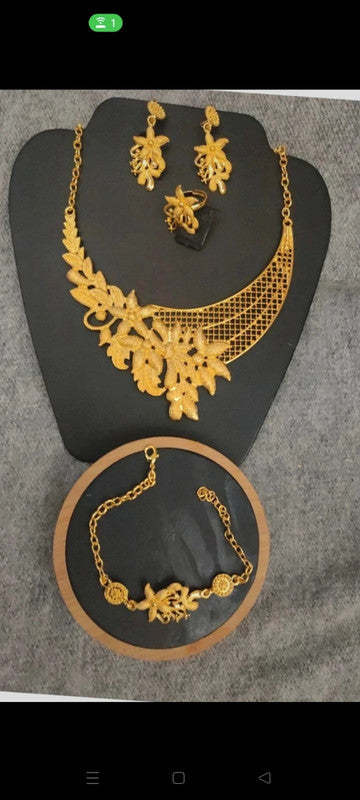 Parure Coffret Feuille Doré Luxe