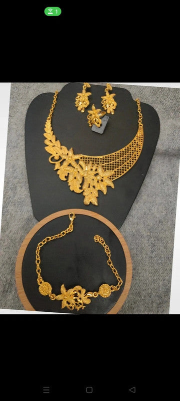 Parure Coffret Feuille Doré Luxe