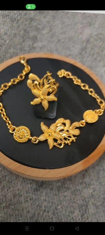 Parure Coffret Feuille Doré Luxe