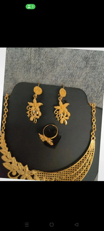 Parure Coffret Feuille Doré Luxe