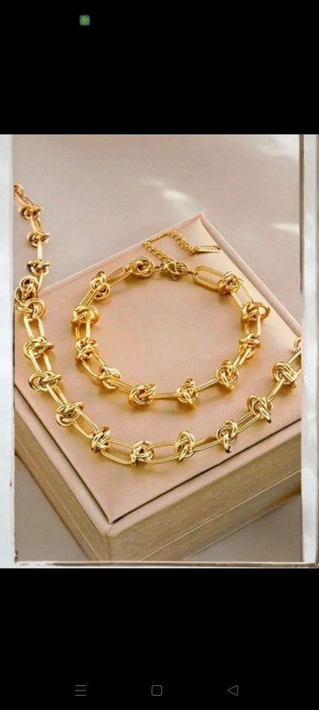 Parure Collier et Bracelet Noués Tendance