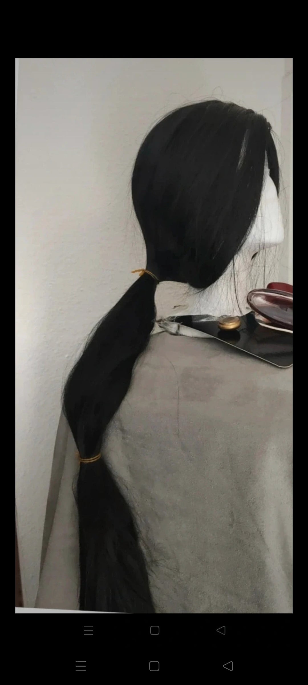 Perruque Somptueuse 1 Mètre Noir Ébène Naturel