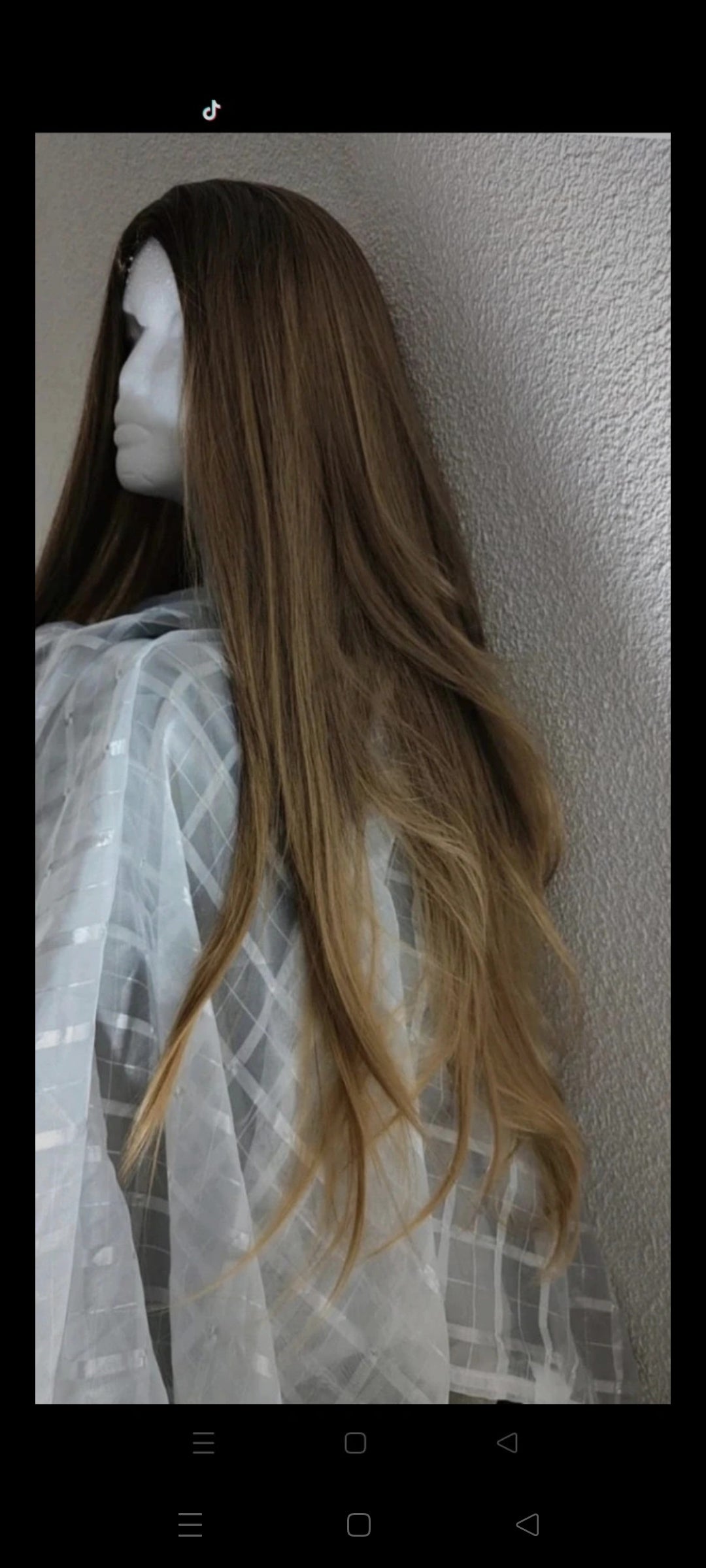 Perruque Châtain Ombré Mèches Naturel Luxe Tendance