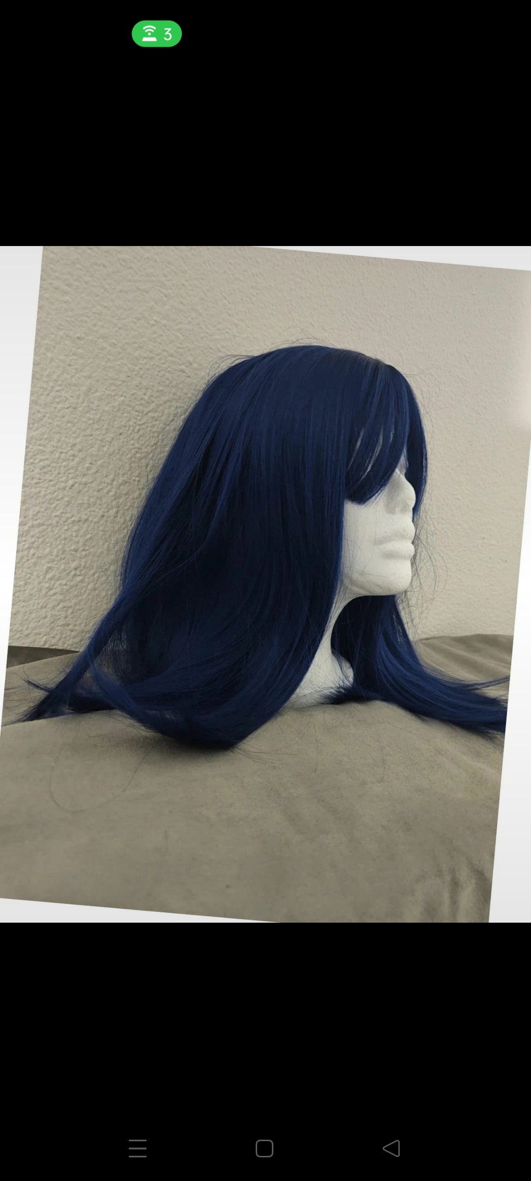 Perruque Carré Glamour Naturel Tendance Bleu Saphir