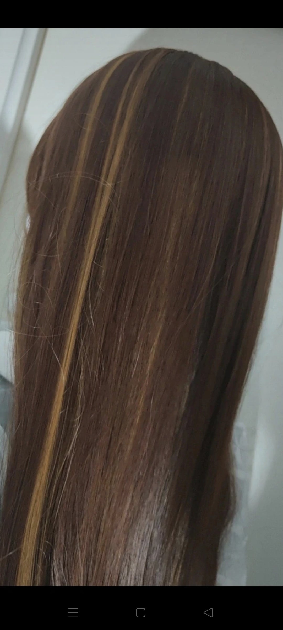 Perruque Châtain Ombré Mèches Naturelle Luxe Tendance