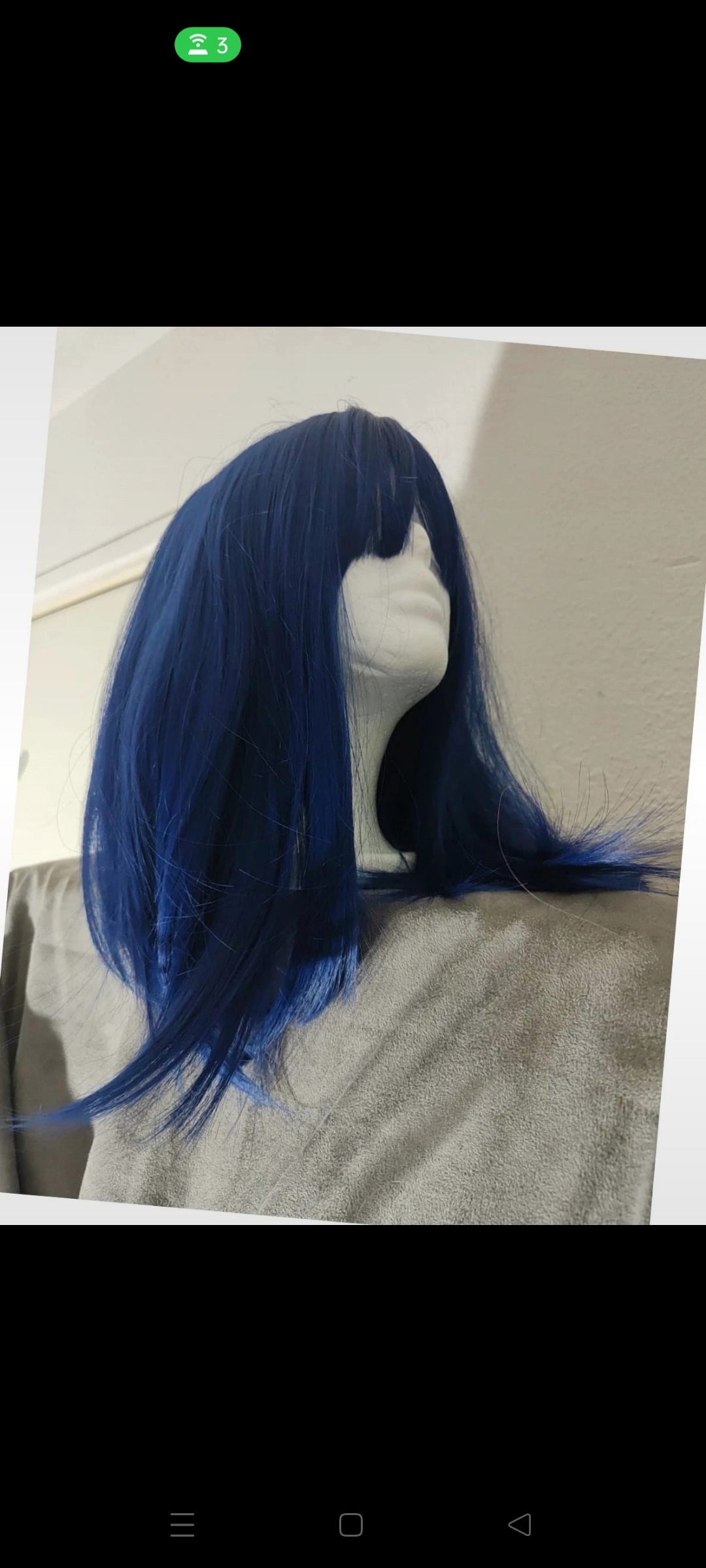 Perruque Carré Glamour Naturel Tendance Bleu Saphir
