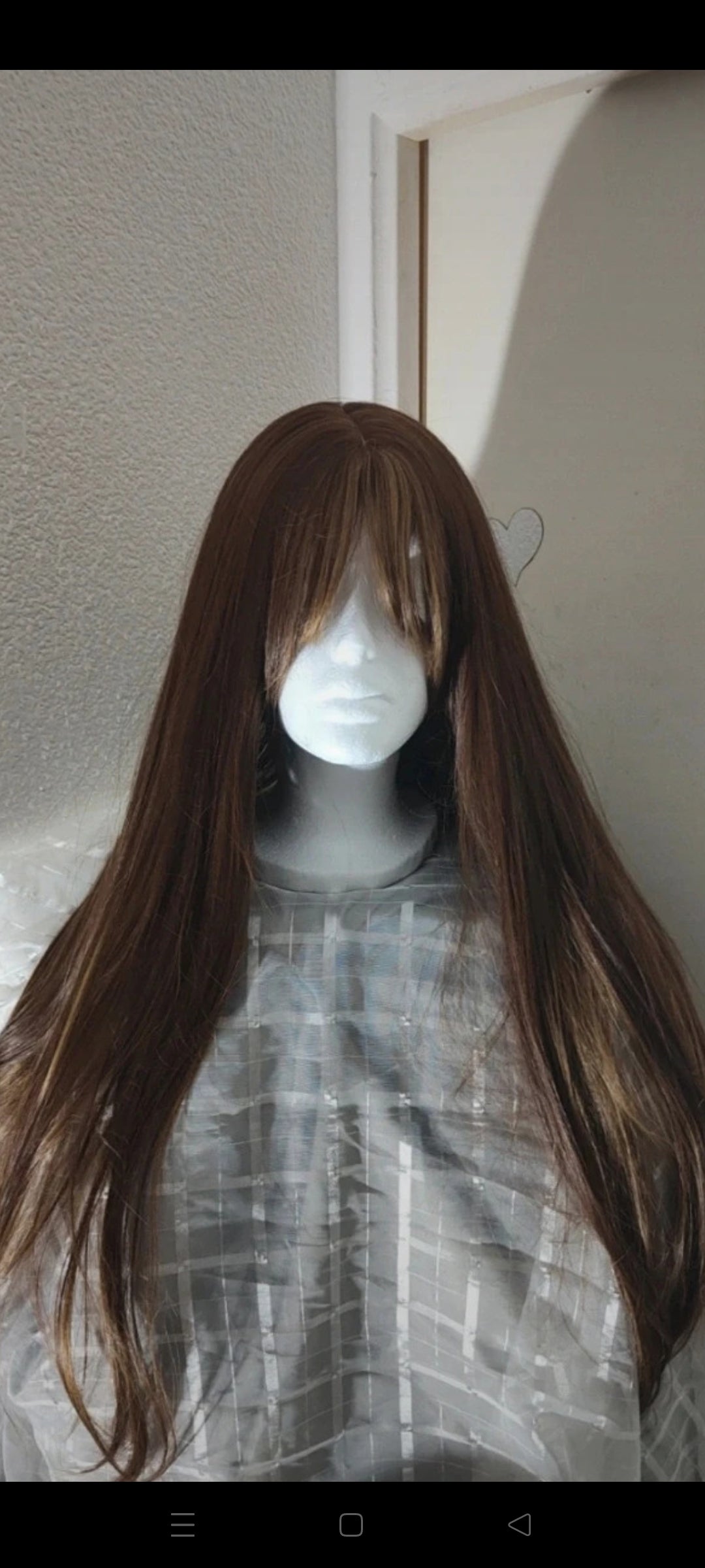 Perruque Châtain Ombré Mèches Naturelle Luxe Tendance