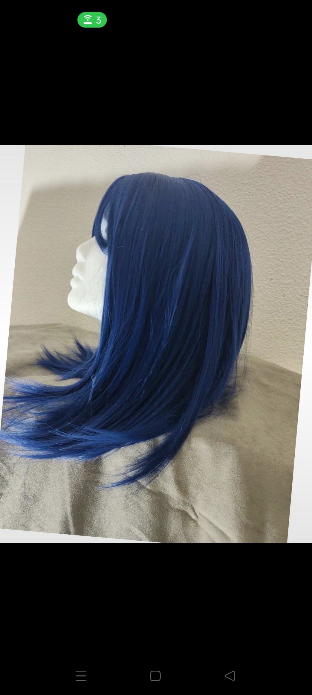 Perruque Carré Glamour Naturel Tendance Bleu Saphir
