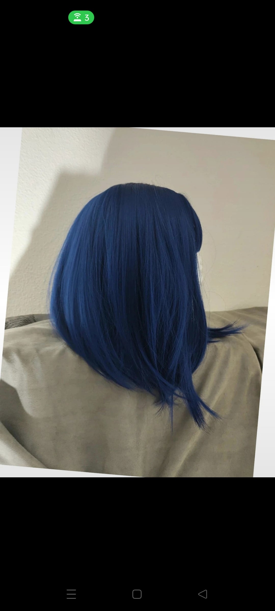 Perruque Carré Glamour Naturel Tendance Bleu Saphir
