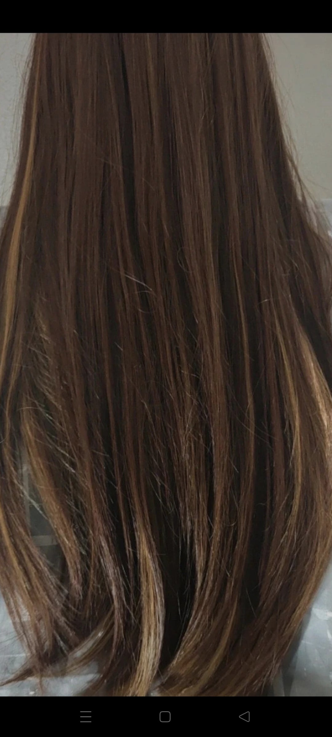 Perruque Châtain Ombré Mèches Naturelle Luxe Tendance