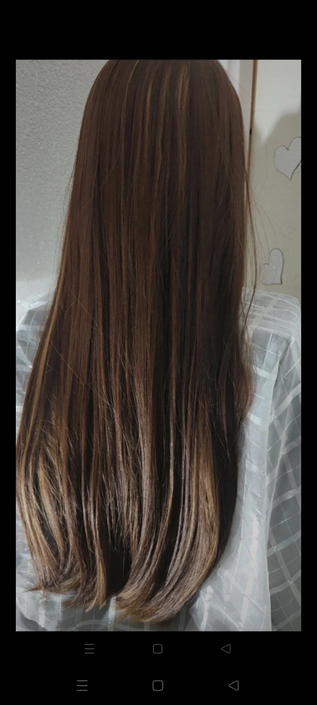 Perruque Châtain Ombré Mèches Naturelle Luxe Tendance