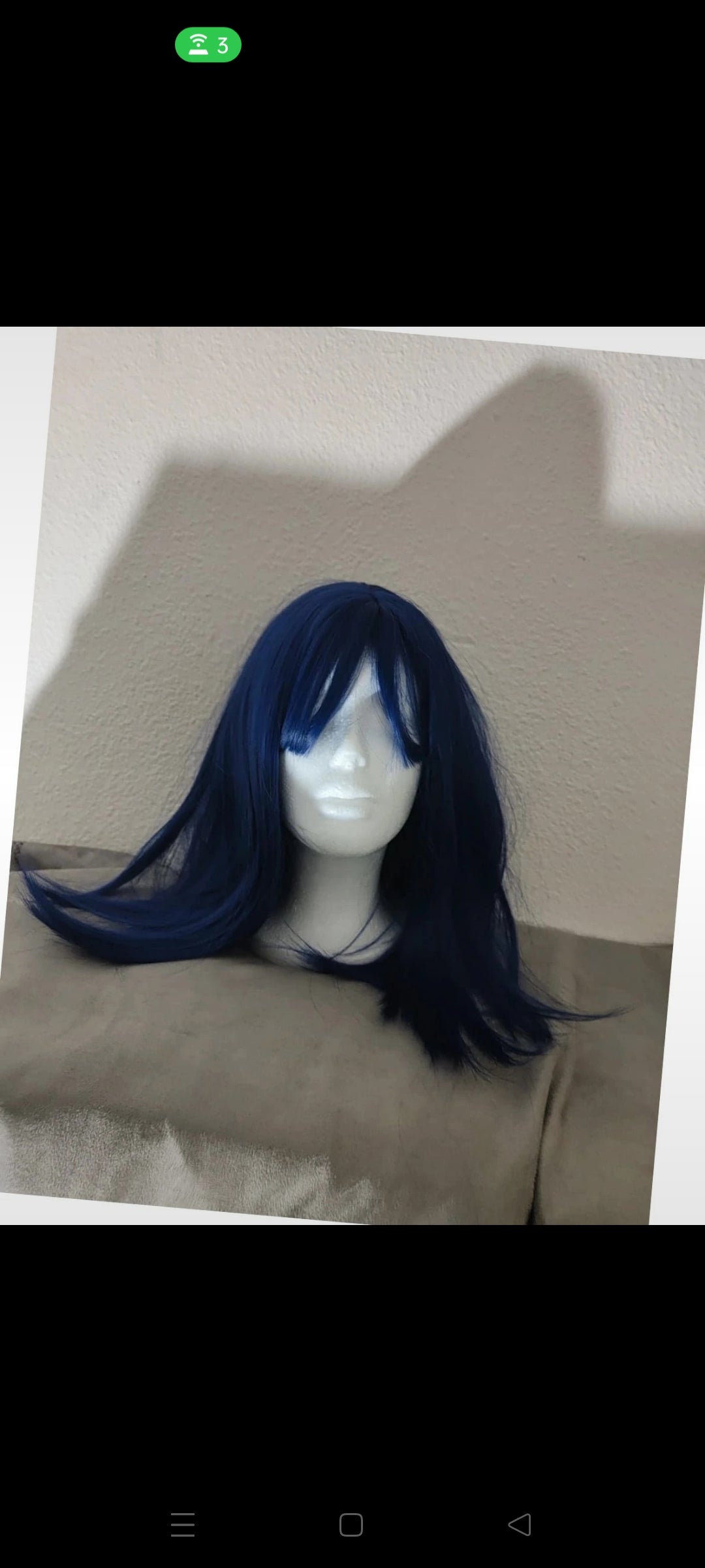 Perruque Carré Glamour Naturel Tendance Bleu Saphir