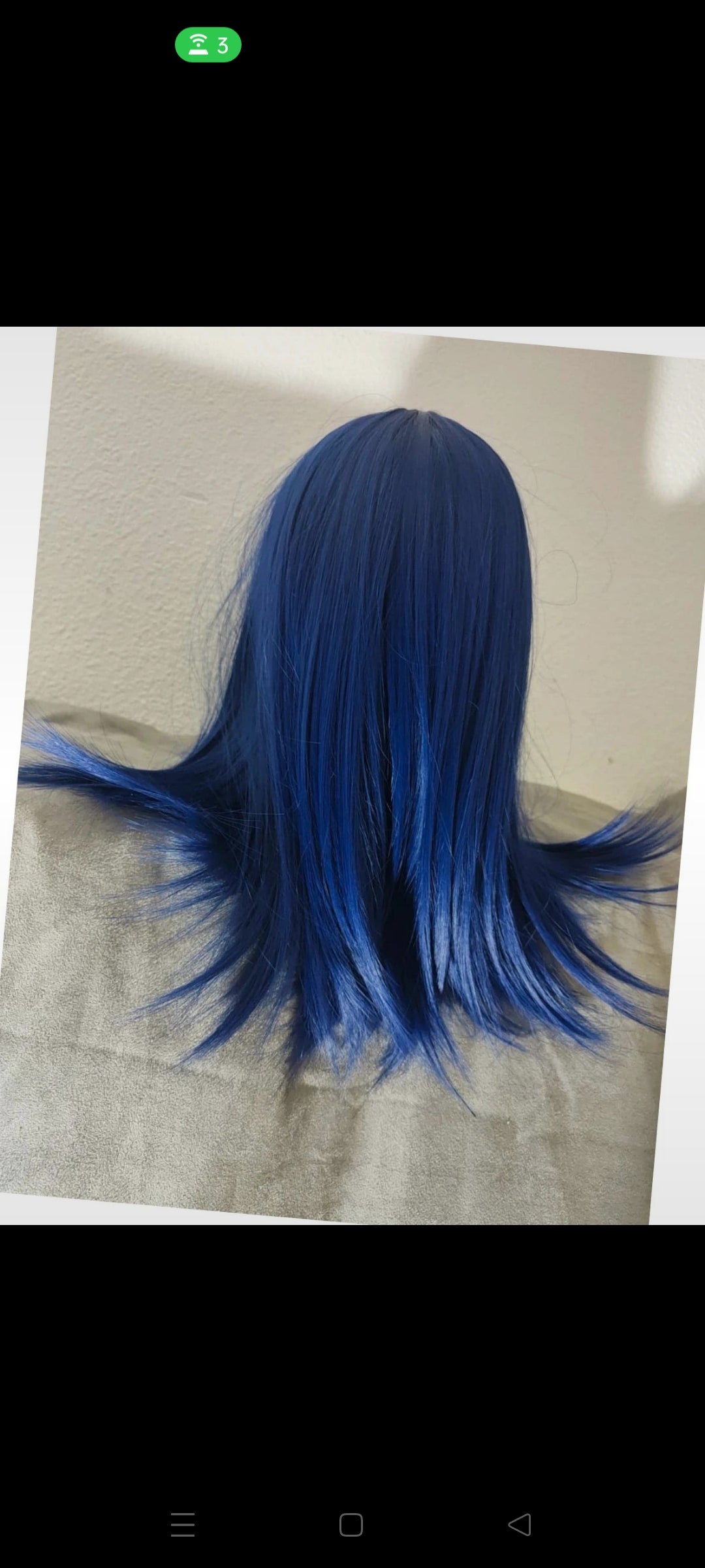 Perruque Carré Glamour Naturel Tendance Bleu Saphir
