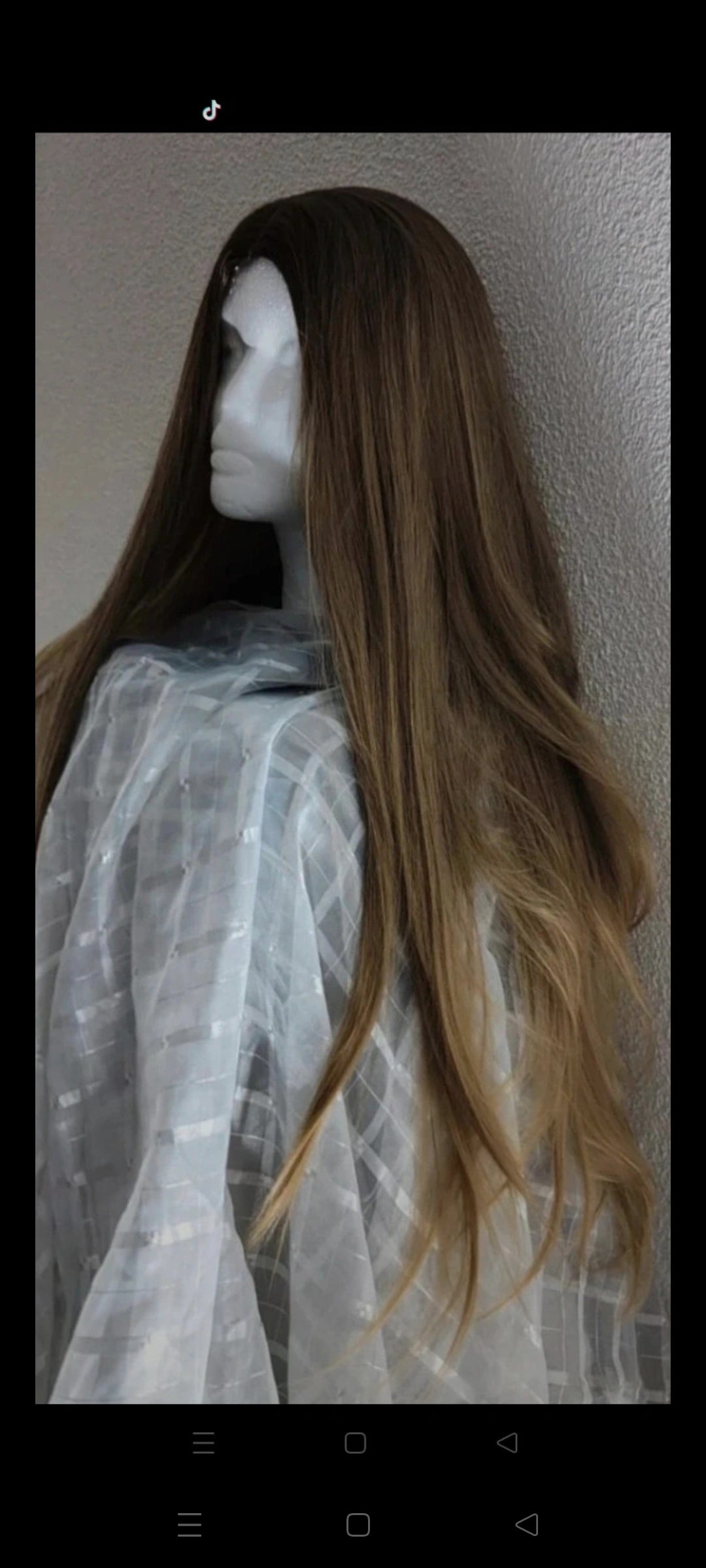 Perruque Châtain Ombré Mèches Naturel Luxe Tendance