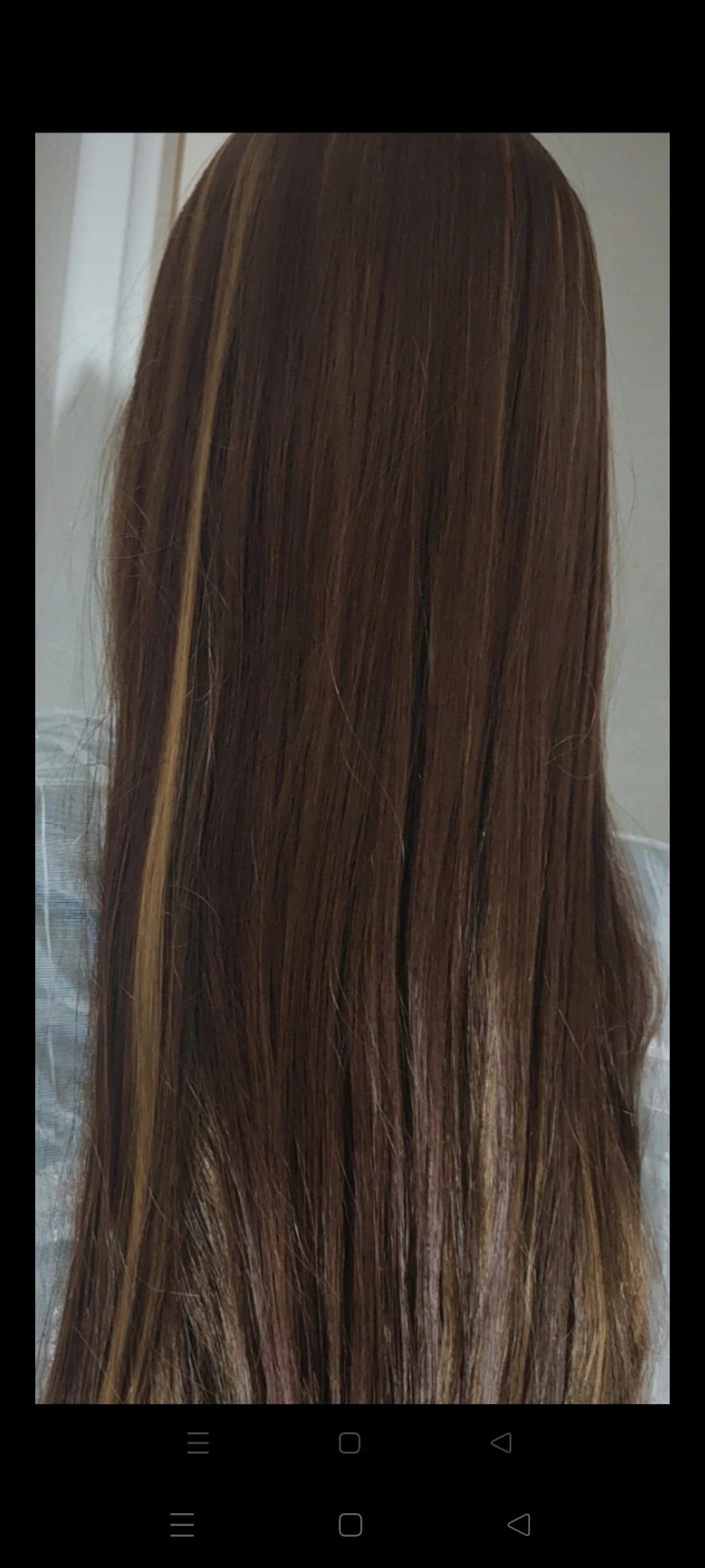 Perruque Châtain Ombré Mèches Naturelle Luxe Tendance