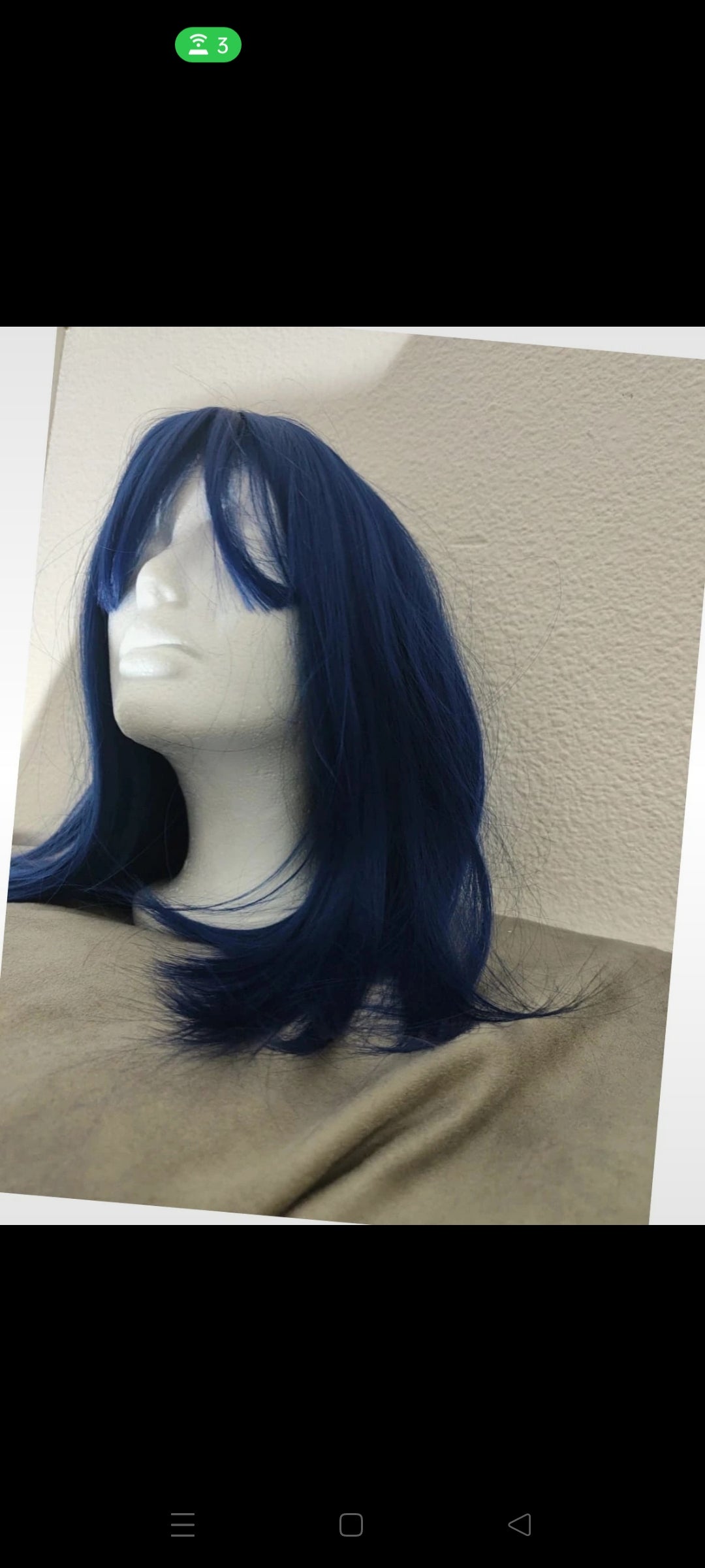 Perruque Carré Glamour Naturel Tendance Bleu Saphir