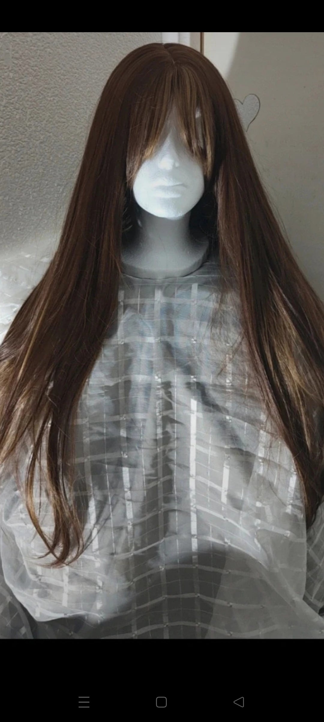 Perruque Châtain Ombré Mèches Naturelle Luxe Tendance