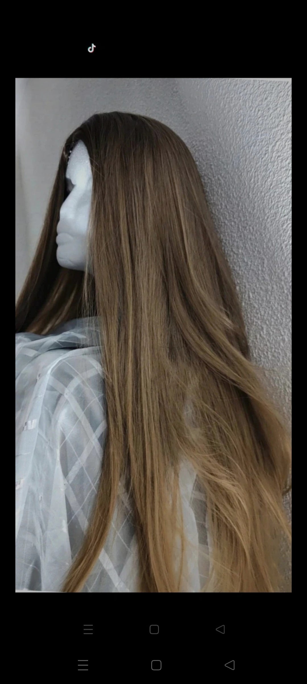 Perruque Châtain Ombré Mèches Naturel Luxe Tendance