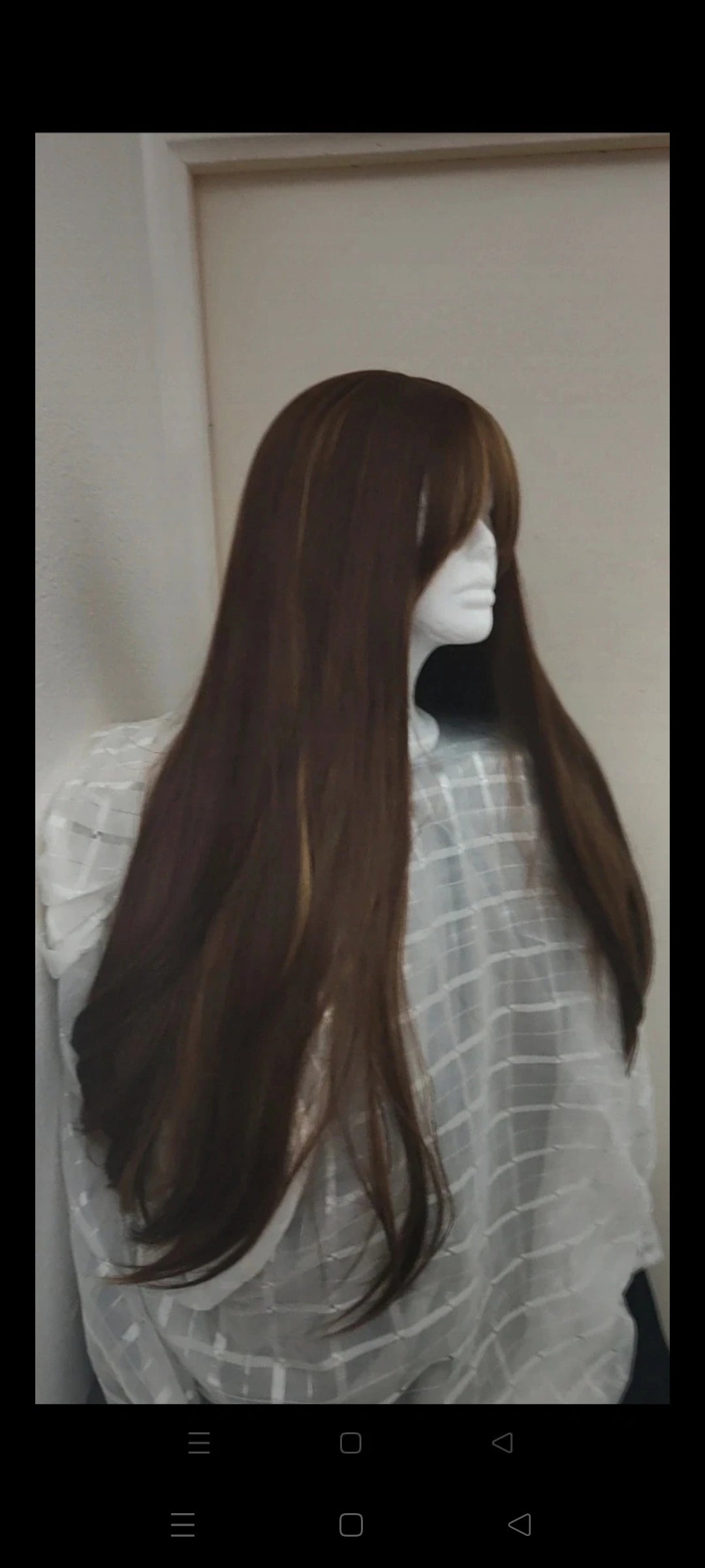 Perruque Châtain Ombré Mèches Naturelle Luxe Tendance